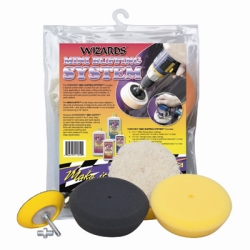 Mini Buffing System, Includes Three Assorted Mini Pads and Backing Plate